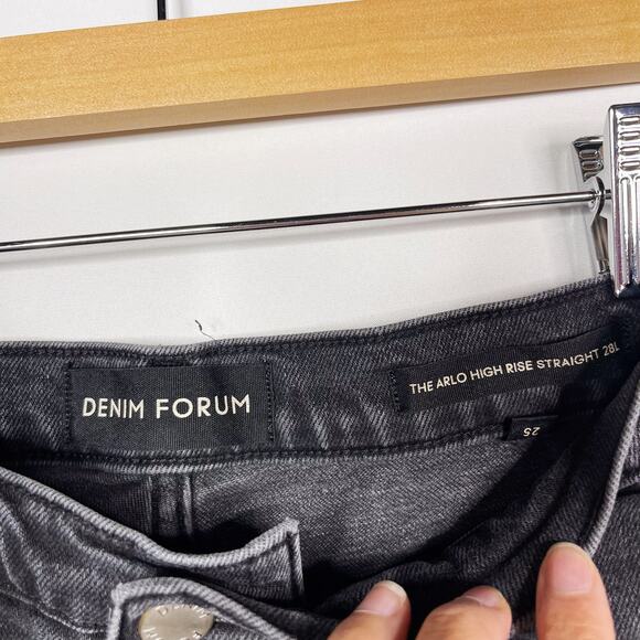 Aritzia Denim Forum 25 Arlo High Rise Straight Leg Jeans Organic Cotton Stretch - Picture 9 of 13